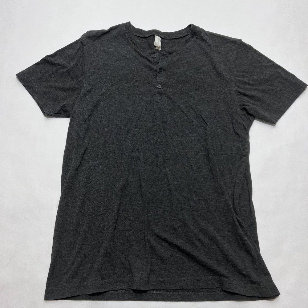 Bella Canvas Short Sleeve Henley (3 Buttons) T-Shirt Gray Heather Large